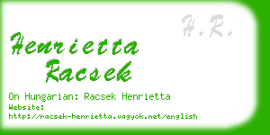 henrietta racsek business card